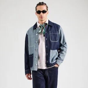 Vintage Y2K Icewear Ice T Denim Jacket Faux Suede Patchwork Dark wash Spellout L